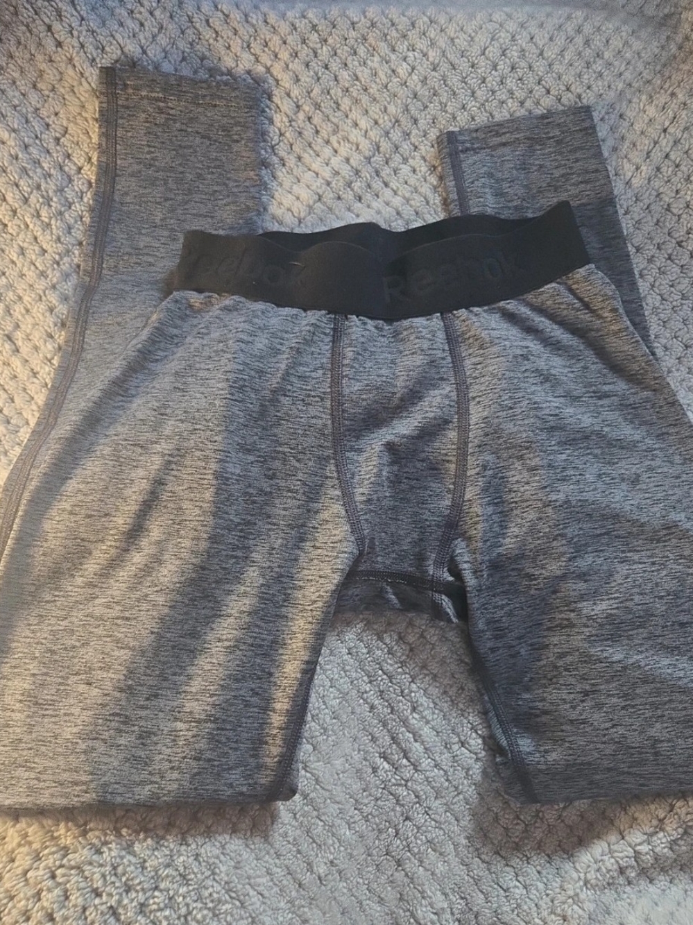Reebok Boys Gray Heather Compression Leggings Size L 14